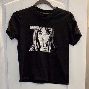 Brandy Melville Black Graphic Womens T-Shirt